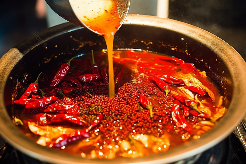 诱人的红色辣椒底料四川火锅,高清,摄影图,摄影图片,图片大全,摄影图免费下载